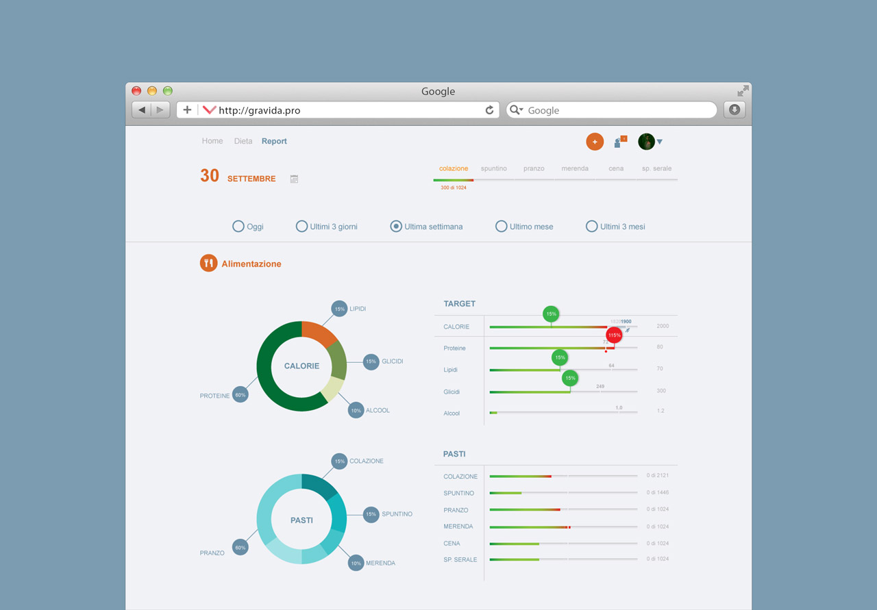 Gravida's project Web application interface design for MeTeDa